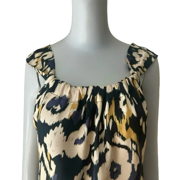 ESPECIA Ikat Tribal Print Sleeveless Top Silky Viscose Size Small - Picture 3 of 16